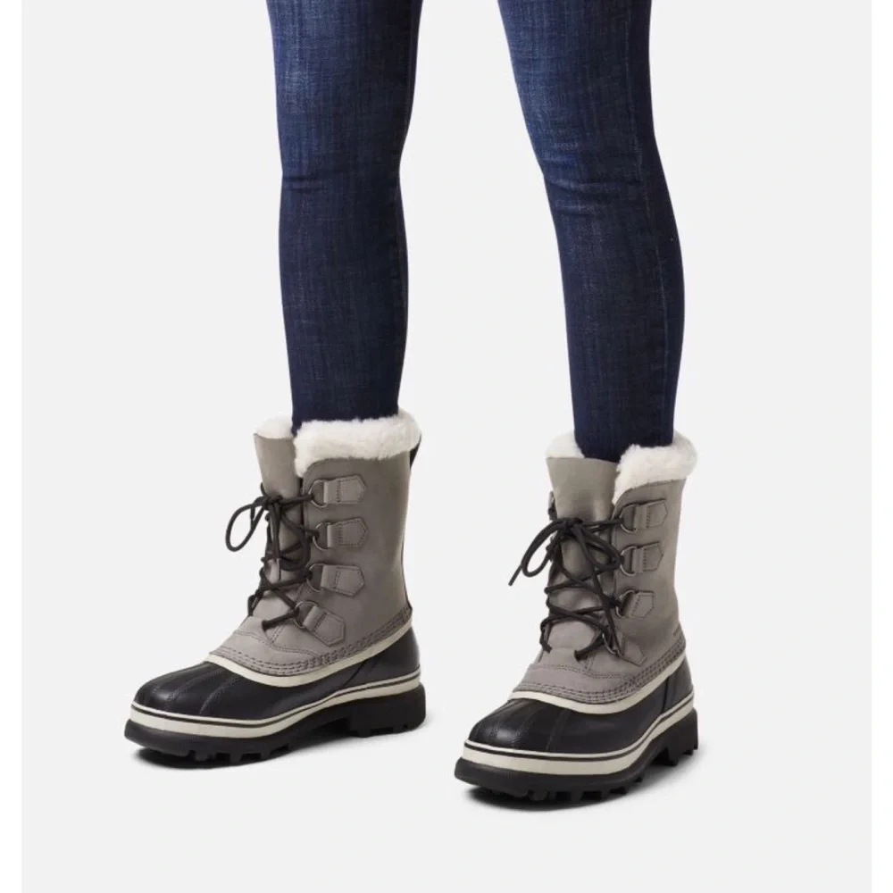 Sorel Caribou Winter Weather Snow Waterproof Boots Stone $170 Sz 10_7